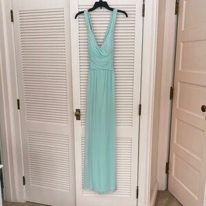 Bridesmaid dress - mint, teal, sage, blue. David’s Bridal.